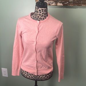 Lands End peach extra small button up sweater